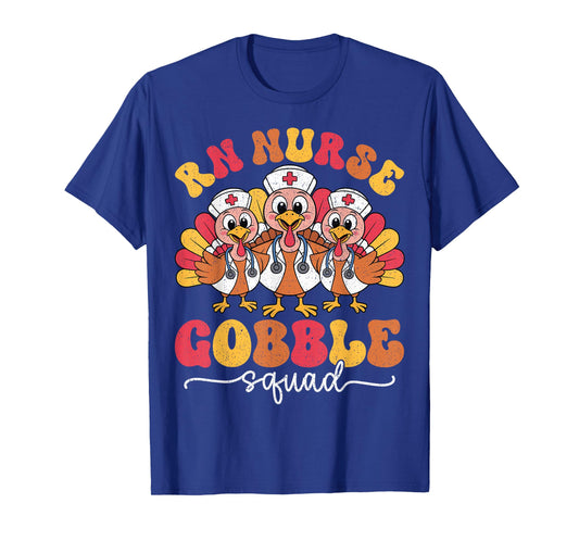 RN Nurse Gobble Squad Thanksgiving Registered Nurse Turkey T-Shirt