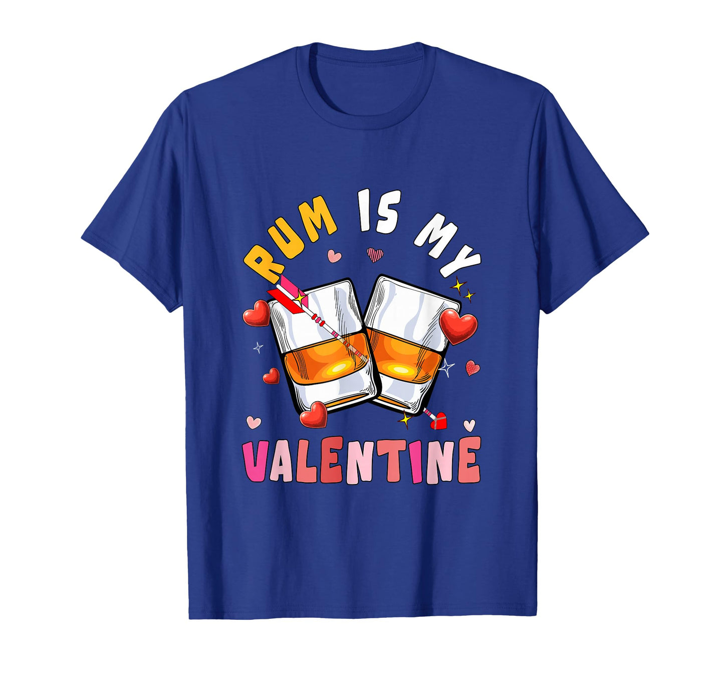 Rum is My Valentine Hearts Matching Drinker Family Couple T-Shirt
