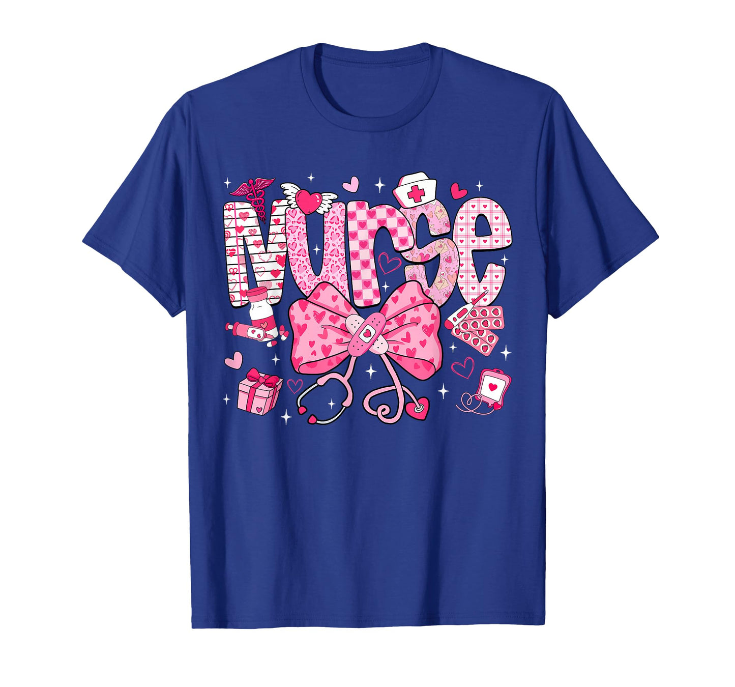 Nurse Valentine's Day Heart Stethoscope ER ICU NICU RN Nurse T-Shirt