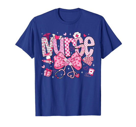 Nurse Valentine's Day Heart Stethoscope ER ICU NICU RN Nurse T-Shirt
