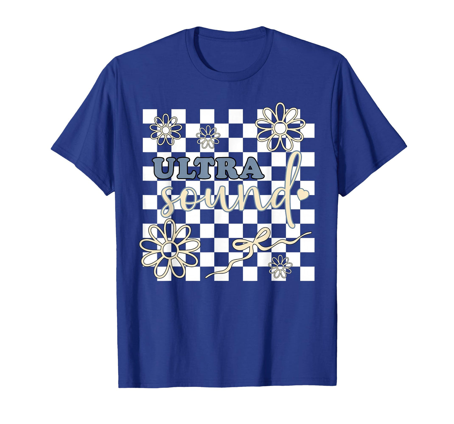 Retro Ultrasound Tech Floral Bow Sonographer RDCS Sonography T-Shirt