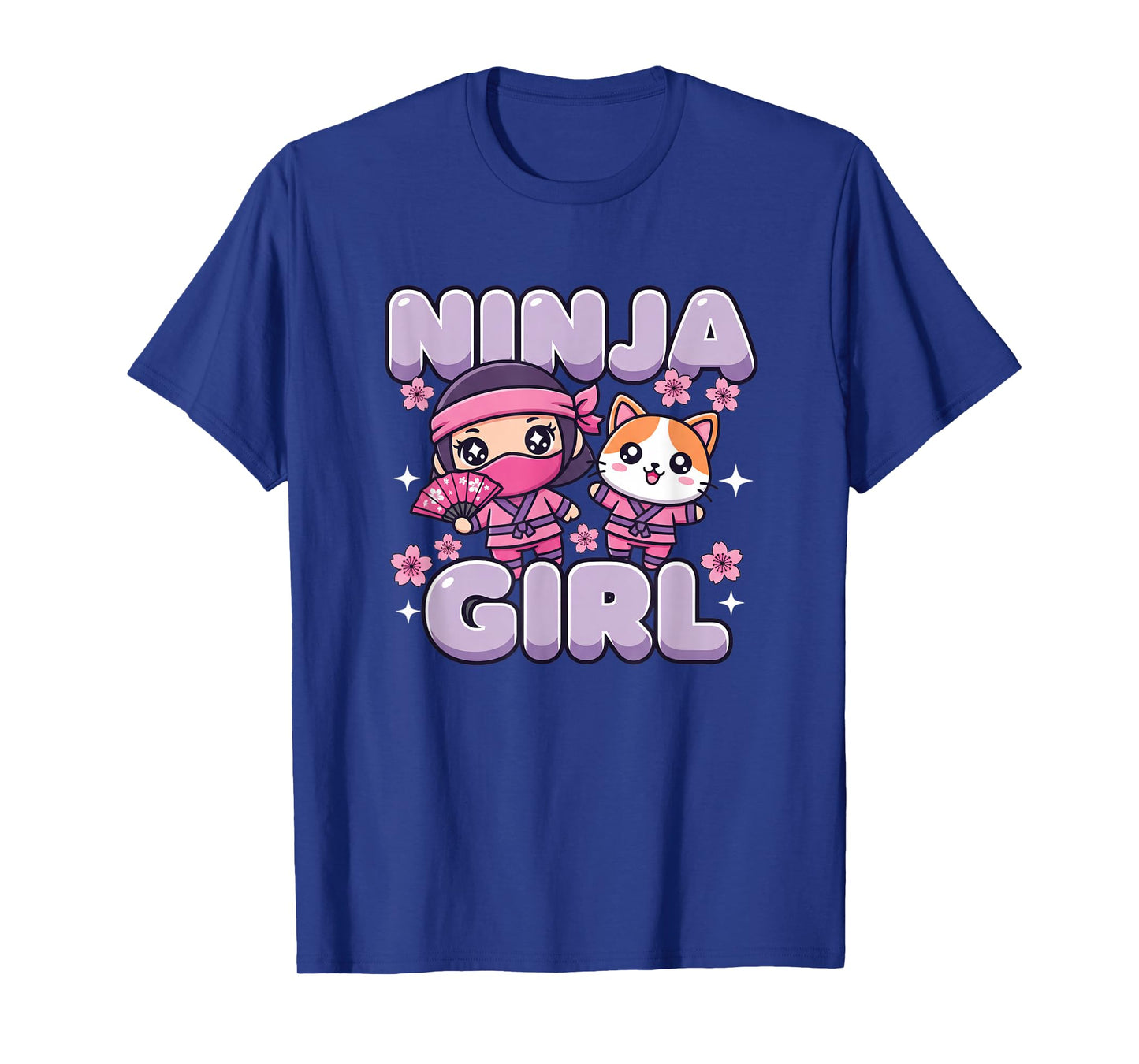 Cat Ninja Girl Cute Kawaii Ninja Cat Birthday Party T-Shirt
