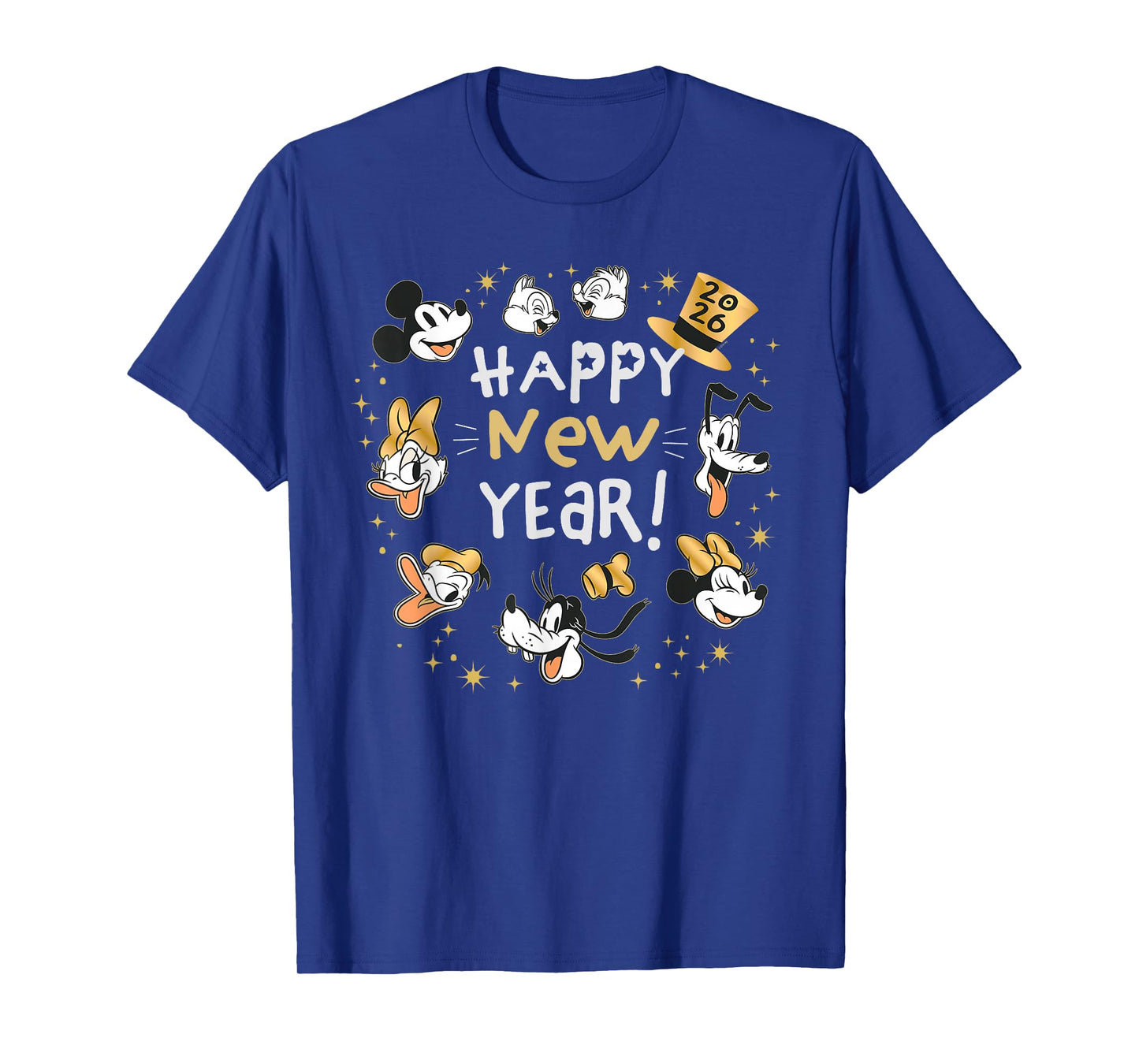 Disney Mickey & Friends Happy New Year 2026 Retro Party T-Shirt