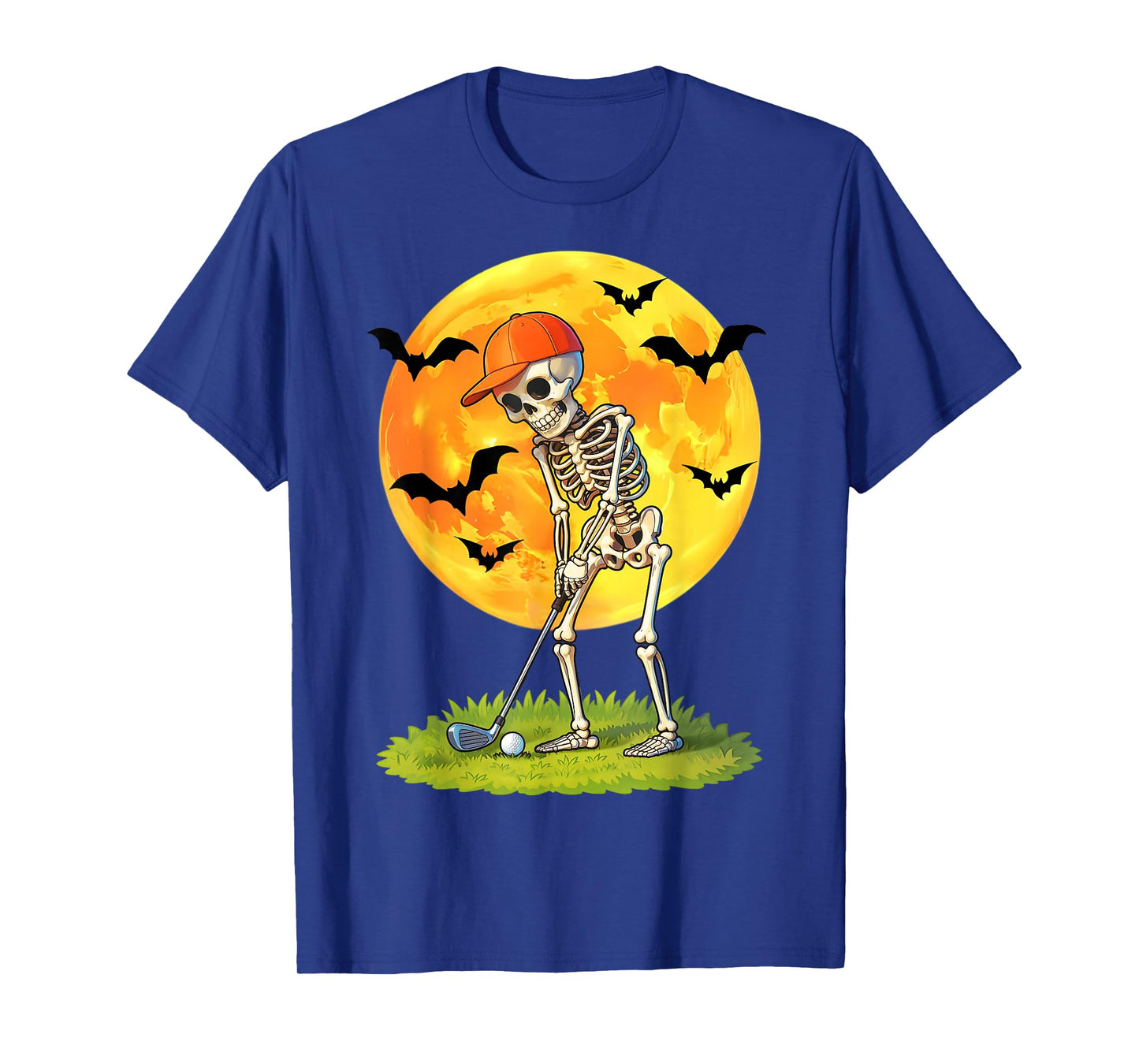 Skeleton Golf Player Halloween Golfer Funny Golfing Men Dad T-Shirt