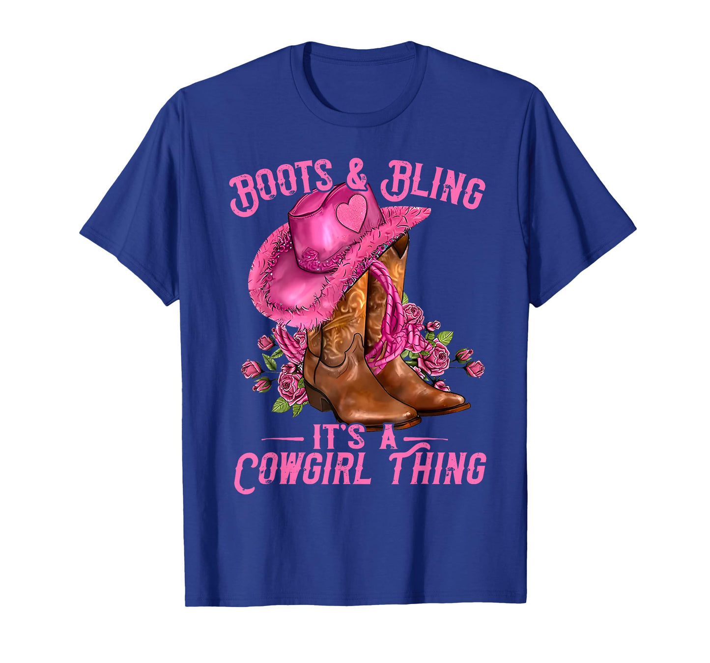 Western Rodeo Cowgirls Boots and Bling It's A Cowgirl Thing T-Shirt