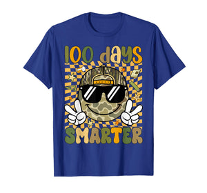 Kids 100 Days Smarter Boys Camo 100th Day of School Retro T-Shirt