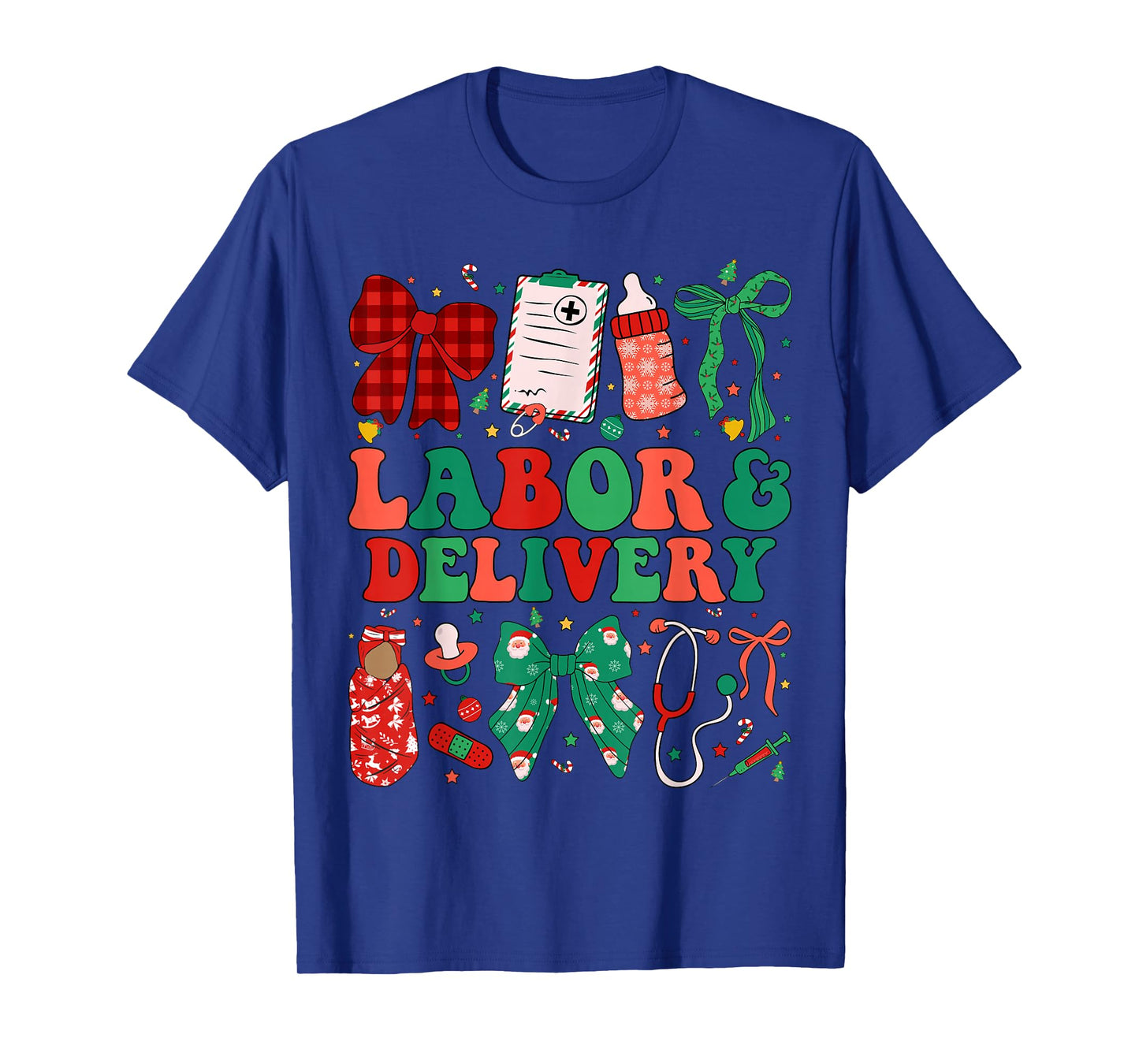 Labor and Delivery Nurse Christmas L&D Nursing Xmas T-Shirt