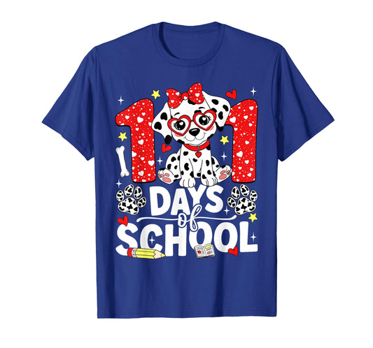 100 Days of School Cute Dalmatian Dog 100 Days Smarter Girls T-Shirt