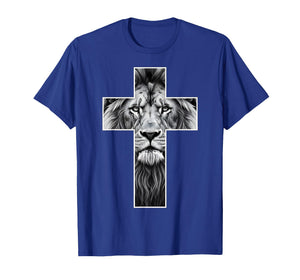 Lion of Judah Cross Christian Strength Powerful Symbol T-Shirt