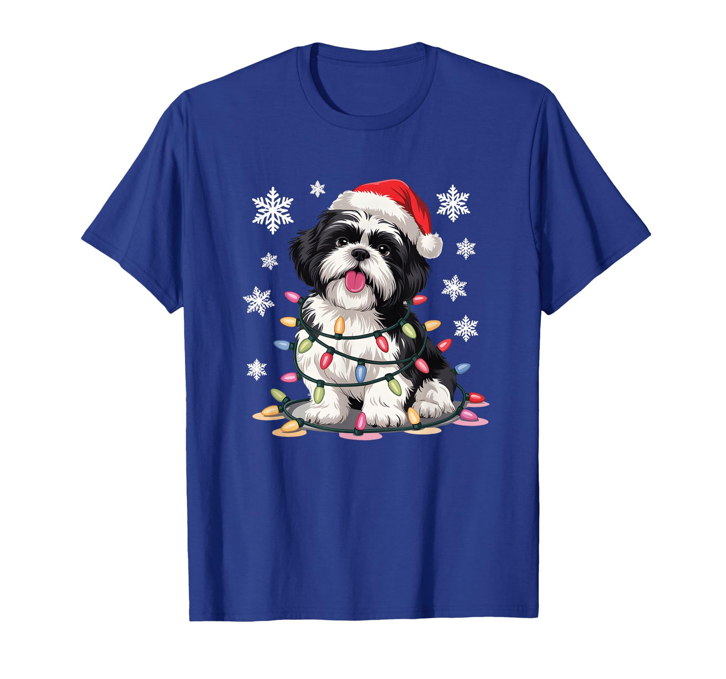 Christmas Dog Shih Tzu Santa Xmas Women Men Kids T-Shirt