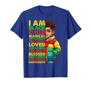 I am Black History Month Shirt Kids Boys African American T-Shirt