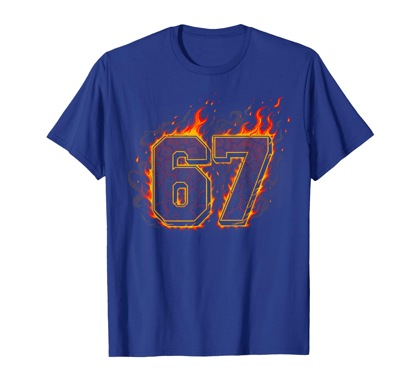 Six Seven 67 Meme Flames Fire Funny Gen Alpha Slang Kids T-Shirt