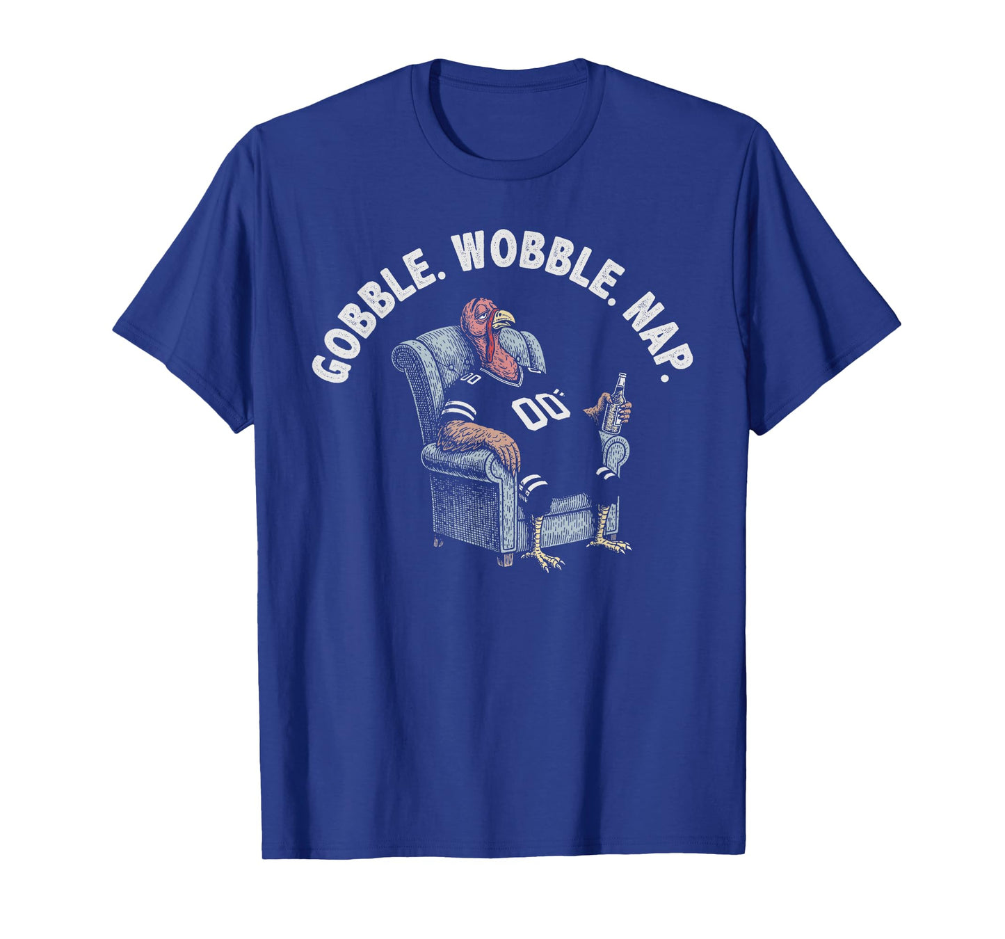 Funny Thanksgiving Tired Turkey T-Shirt - Gobble Wobble Nap T-Shirt