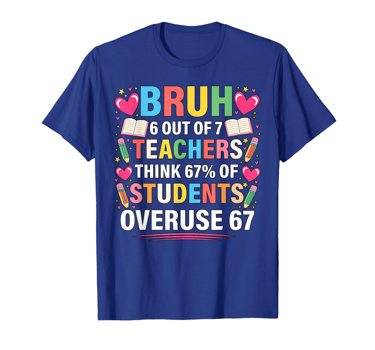 6 Out of 7 Teachers Think 67% of Students Overuse 67 Meme T-Shirt