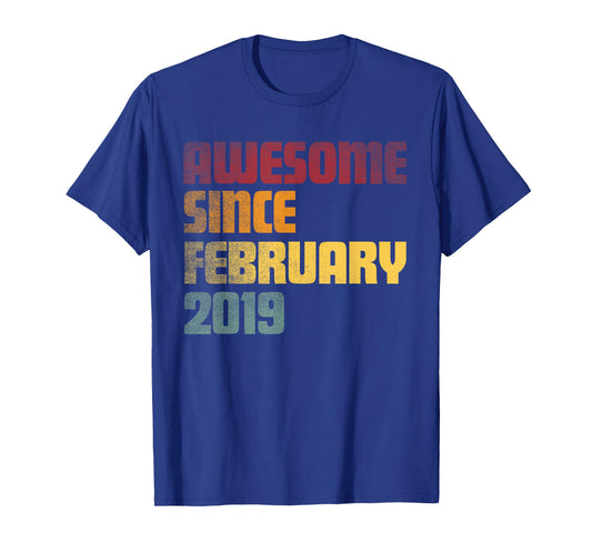 Awesome Since February 2019 7th Birthday - Vintage T-Shirt