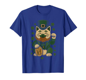 St Patrick's Day Cat Statue Lucky Clover Charm Adult Kids T-Shirt