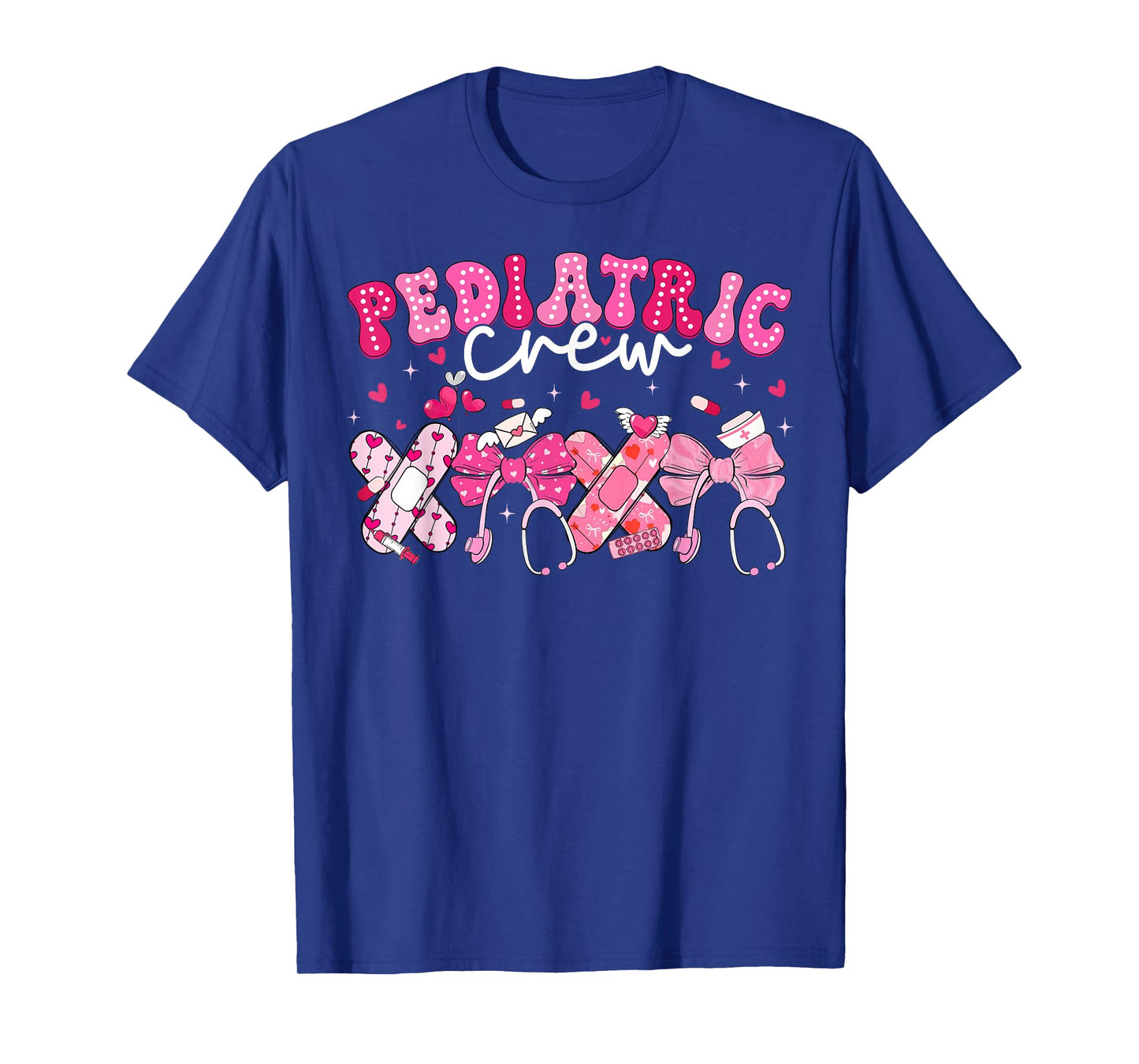 Valentine Pediatric Crew XOXO Nurse Coquette Bow Peds Women T-Shirt