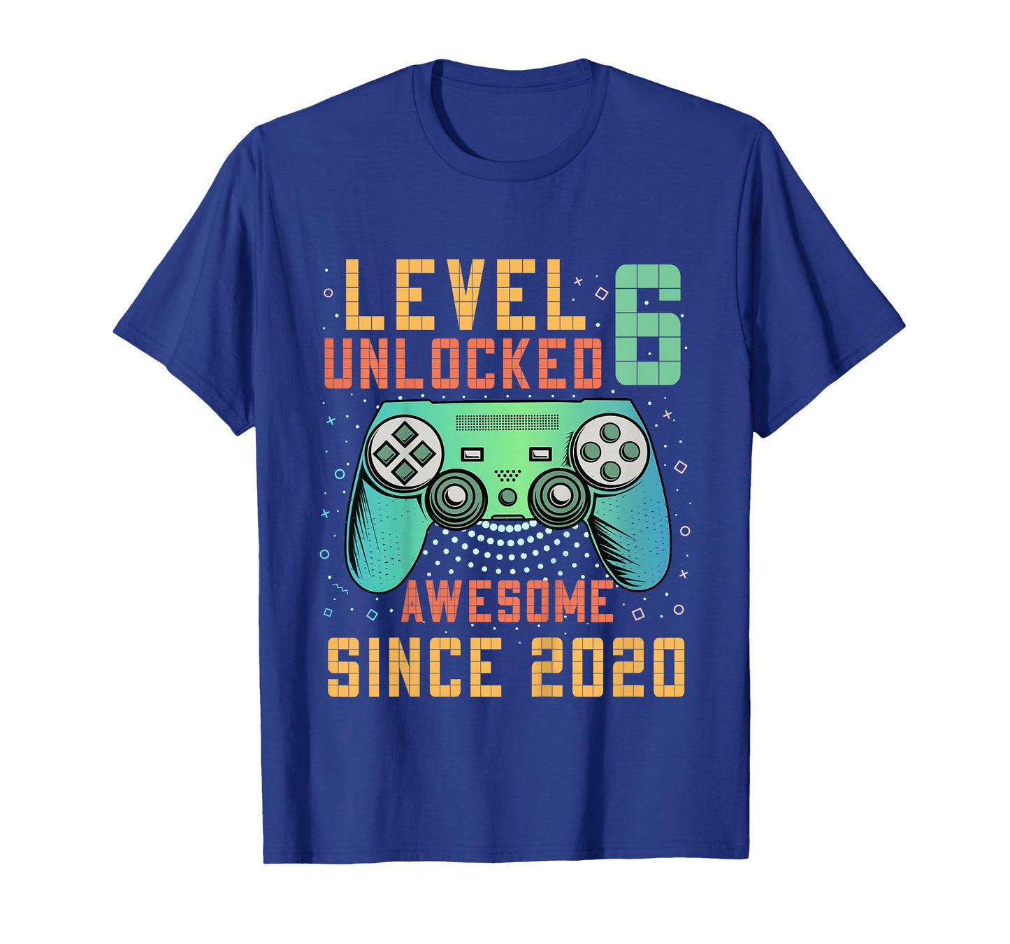 Kids Level 6 Unlocked Awesome Since 2020 6th Birthday Boy T-Shirt
