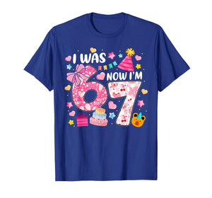 I was 6 Now I'm 7 Year Old Birthday 6 7 Birthday Kids Party T-Shirt