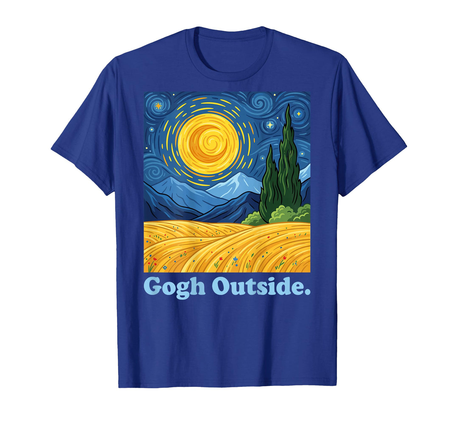 Gogh Outside T Starry Night Inspirational Van Gogh Style T-Shirt