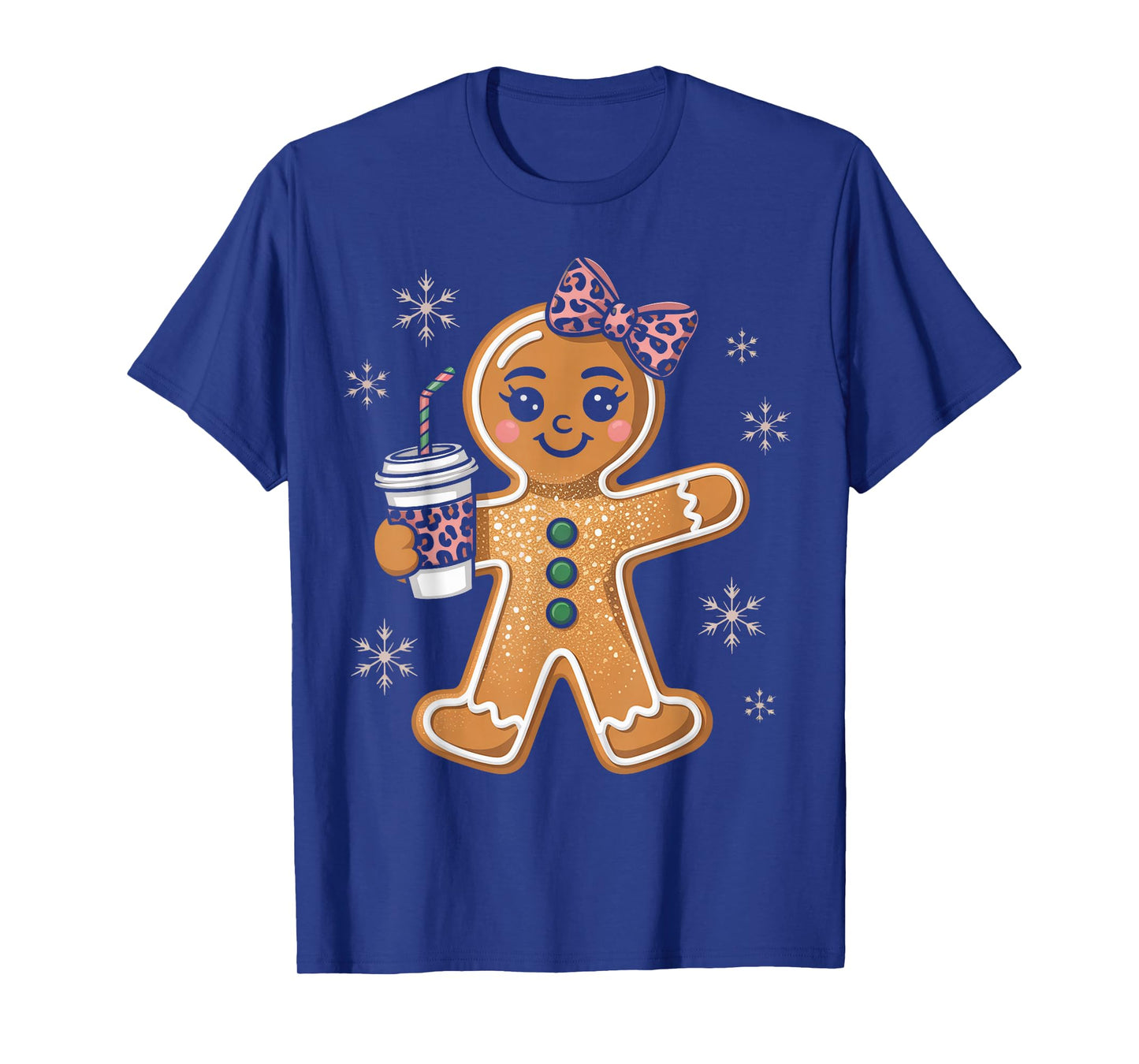 Gingerbread Coquette Leopard Christmas Bow Gifts T-Shirt