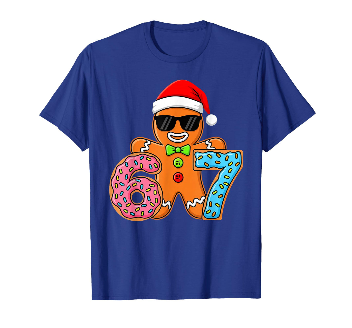 Funny Gingerbread Six Seven 67 Ice Cream Drip Christmas Boys T-Shirt