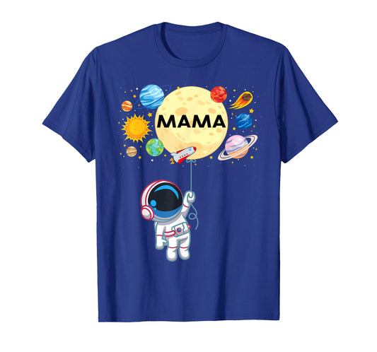 Mama of The Birthday Boy Astronaut Space Planets Family T-Shirt