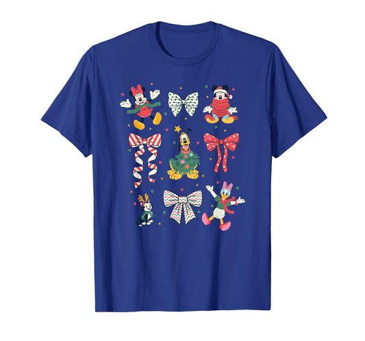 Disney Mickey and Friends Christmas Bows and Pals Collage T-Shirt
