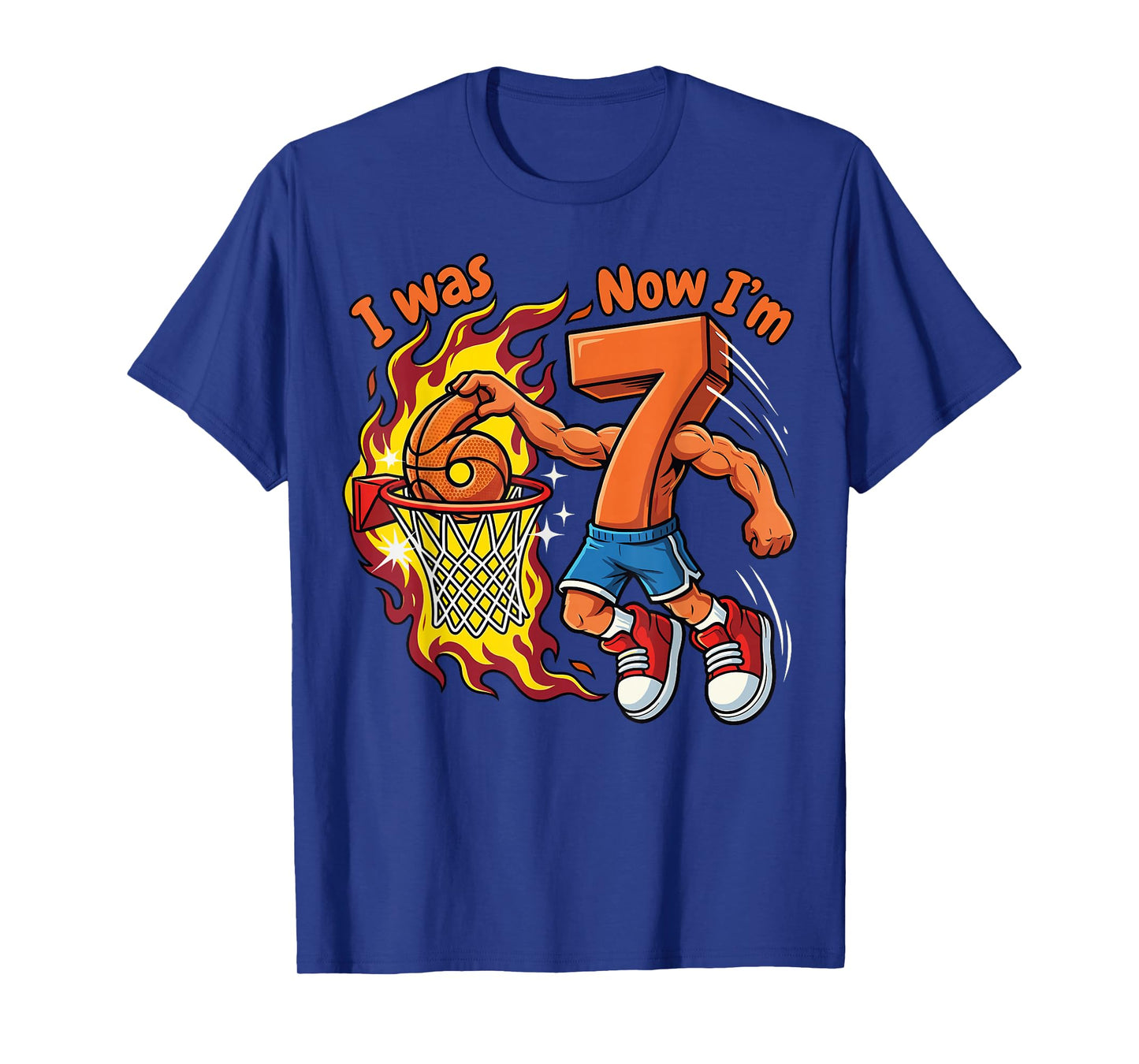 I was 6 Now I'm 7 Basketball 6 7 Birthday T-Shirt