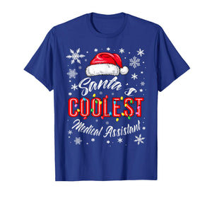 Santa's Coolest Medical Assistant Christmas Lights Clinic T-Shirt