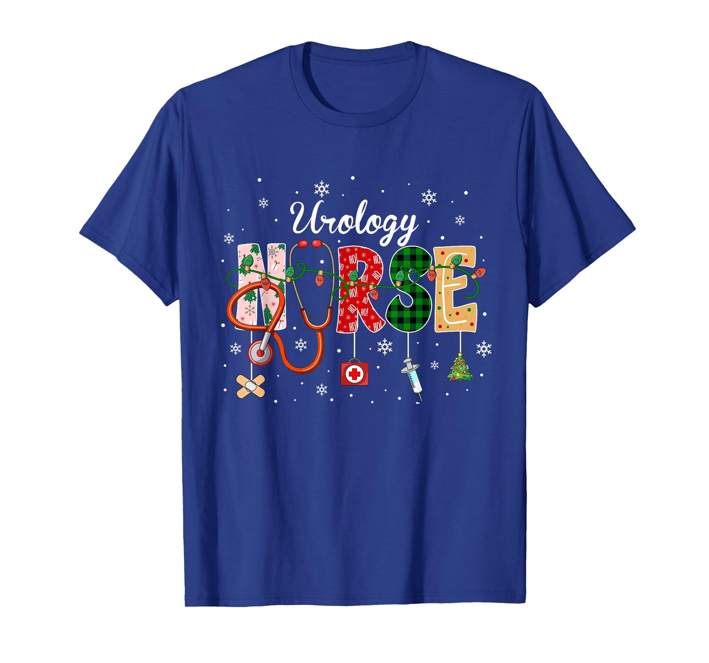 Urology Nurse Stethoscope Xmas Tree Cute Christmas T-Shirt