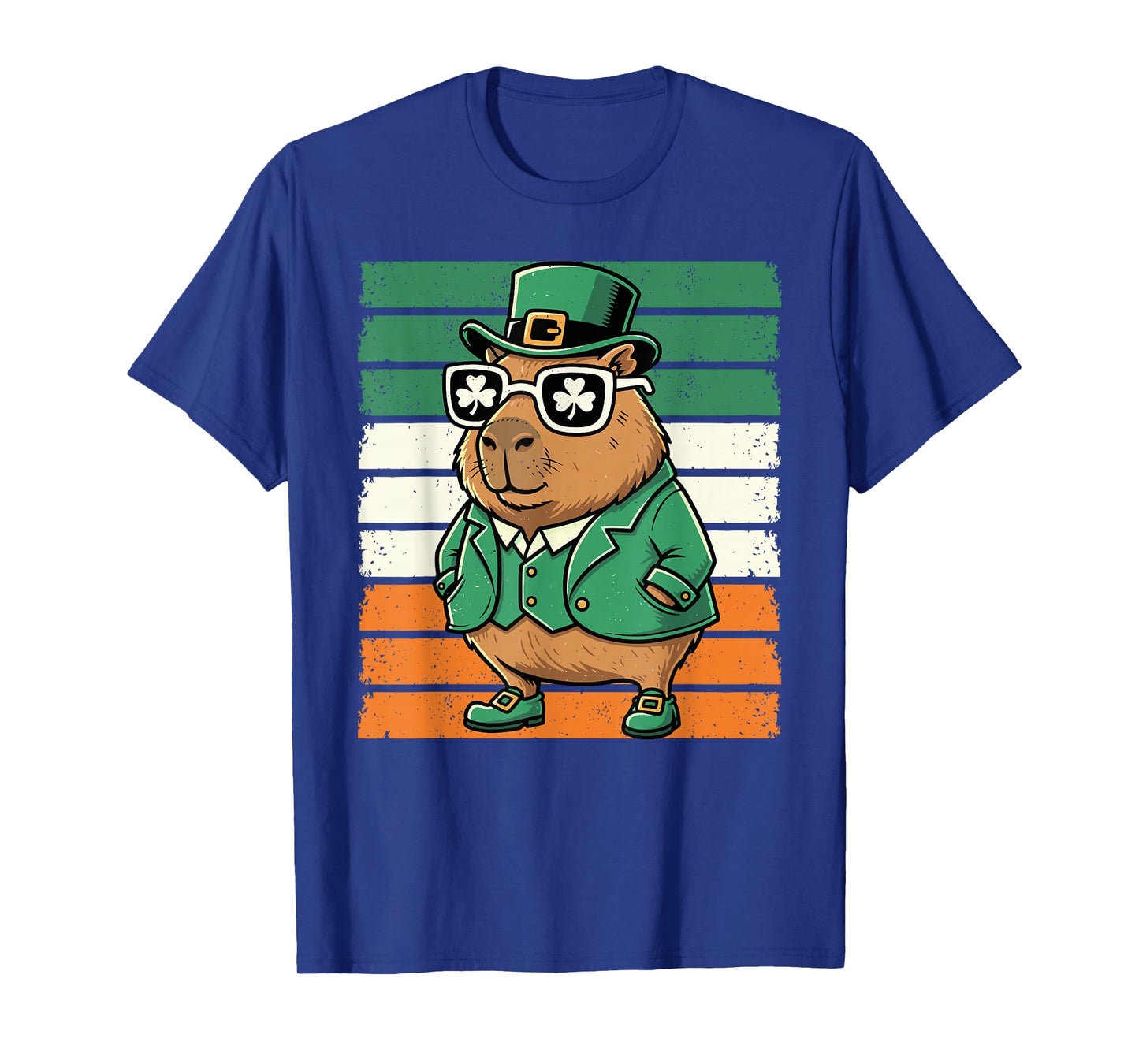 Retro Capybara St Patty's Shamrock Funny St Patrick's Day T-Shirt