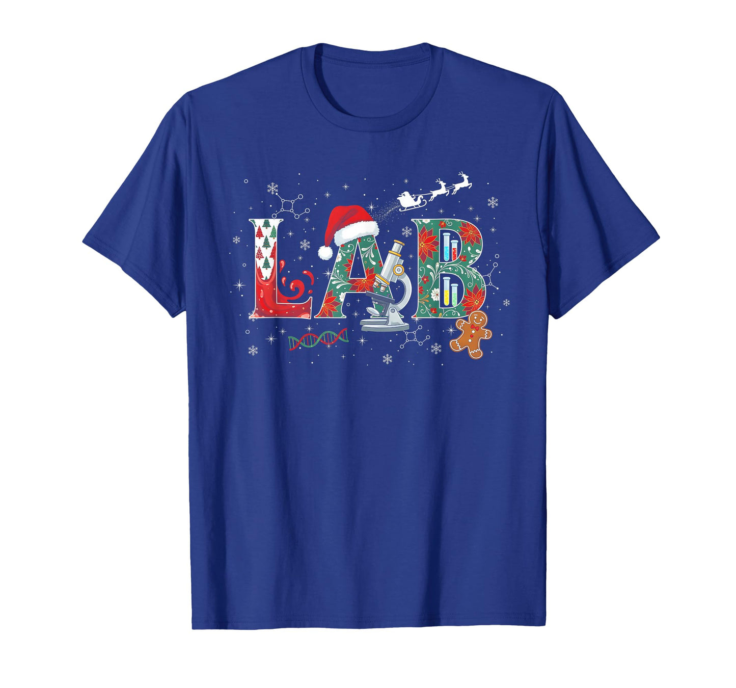 Lab Christmas Laboratory Technician Science Xmas Scientist T-Shirt