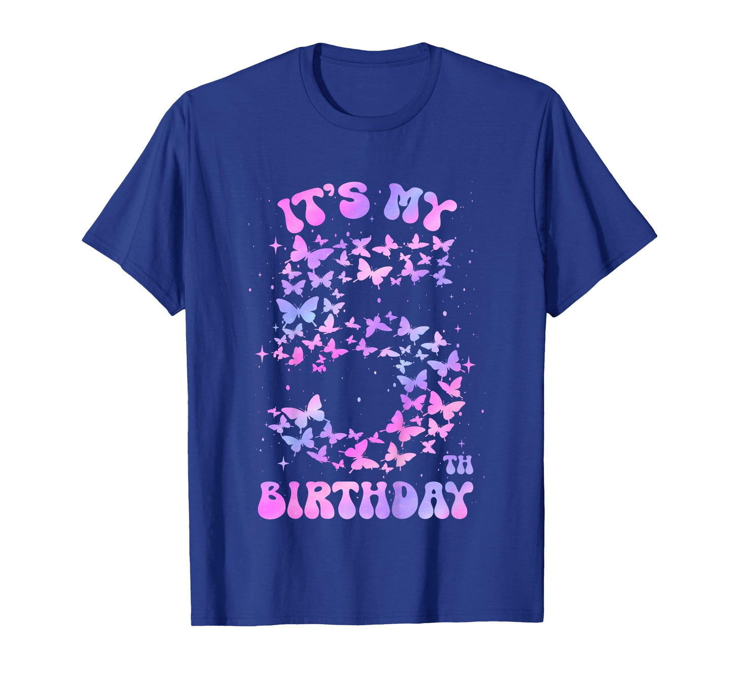 5 Year Old Birthday Girl Butterfly It's My 5th Birthday T-Shirt