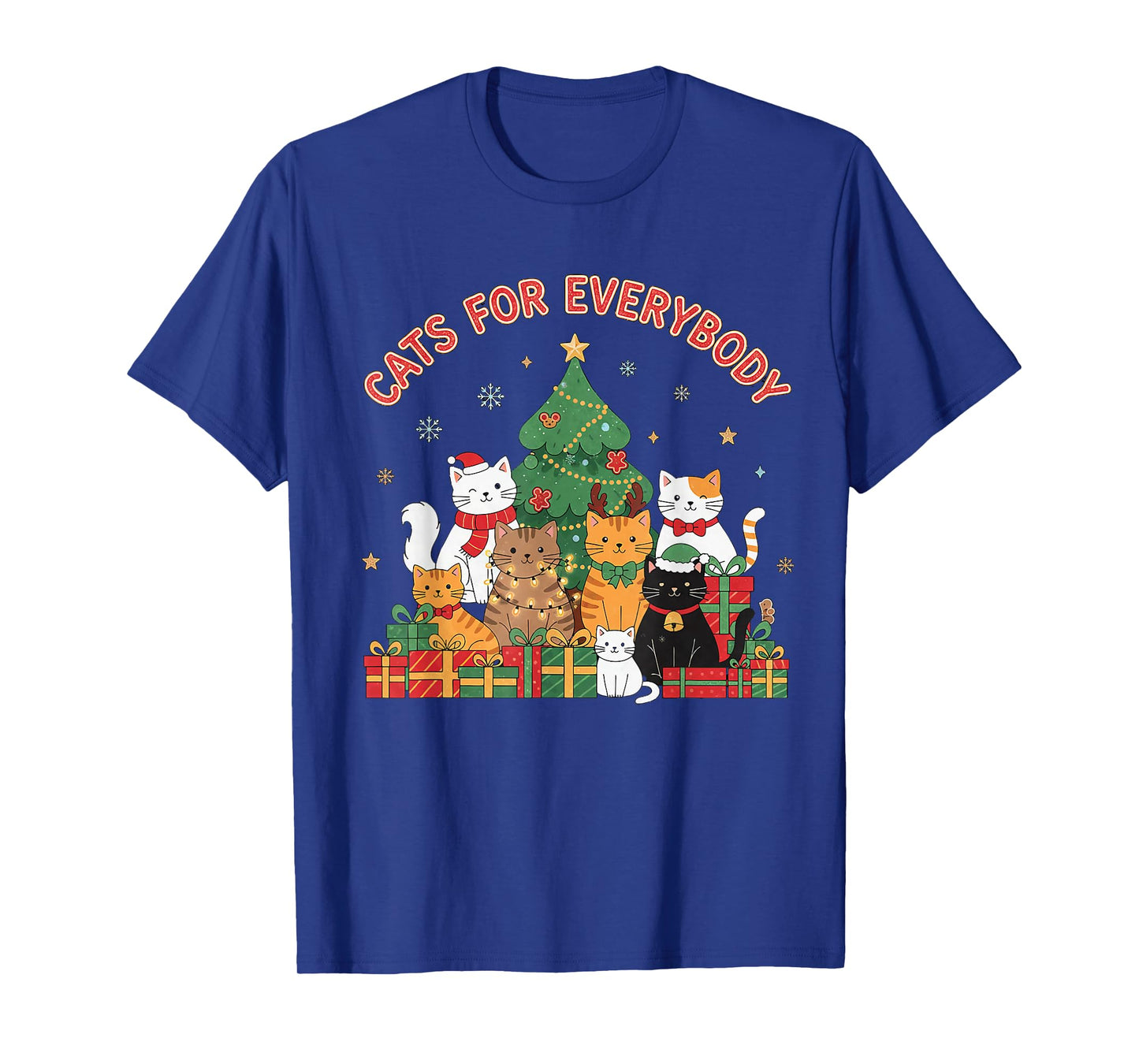 Cats for Everybody Christmas Cat Funny Xmas Women Santa T-Shirt