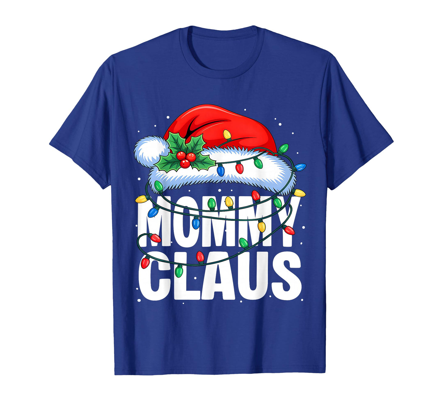 Mommy Claus Christmas Lights Pajama Family Matching Xmas T-Shirt