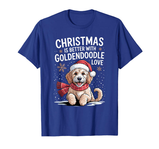 Cute Xmas Puppy Christmas is Better with Goldendoodle Love T-Shirt