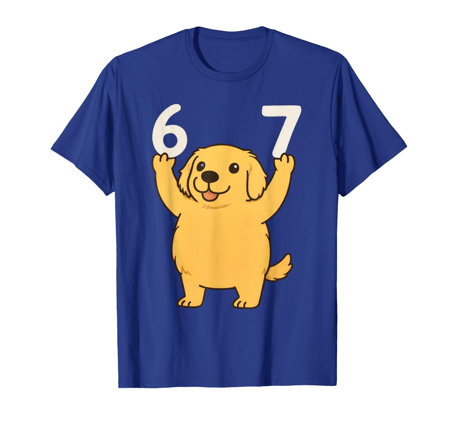 Golden Retriever Dog 67 Meme Six Seven Funny T-Shirt
