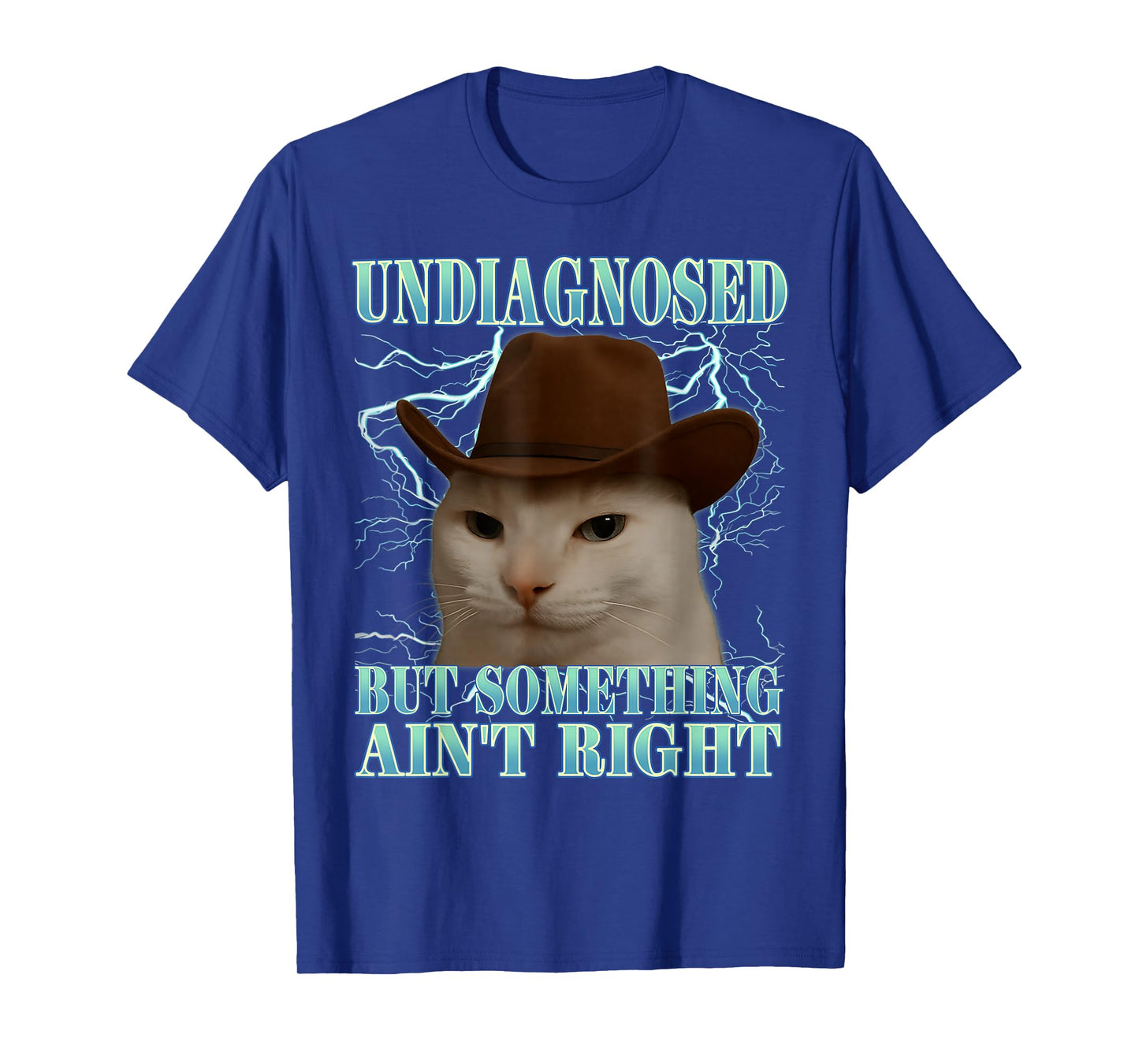 Undiagnosed But Something Ain't Right Funny Silly Cat Meme T-Shirt