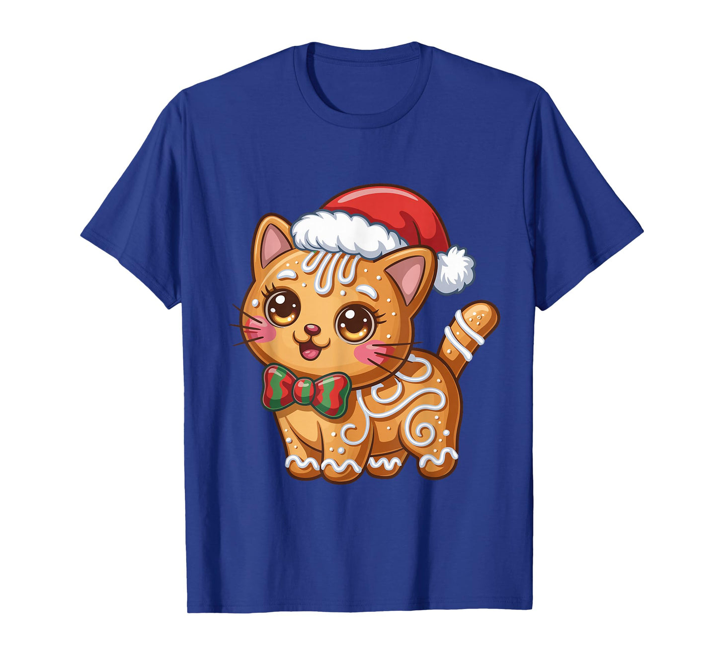 Gingerbread Cat Christmas Cat Lover Xmas T-Shirt