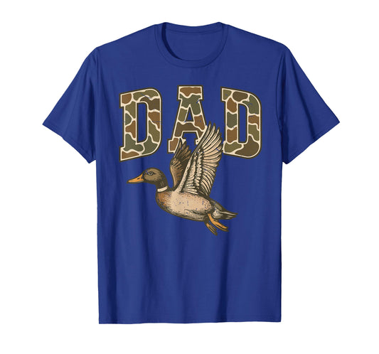 Men's Camo Dad Mallard Duck Hunting Camouflage Dog Hunting T-Shirt