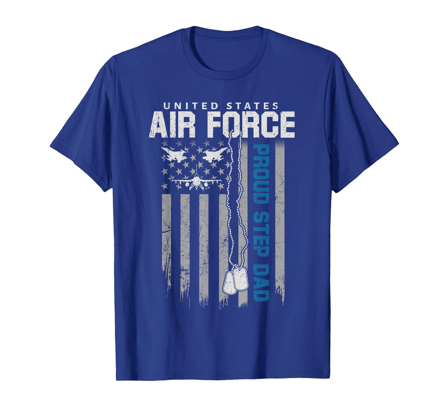 US Air Force Proud Step Dad Flag American Family Matching T-Shirt