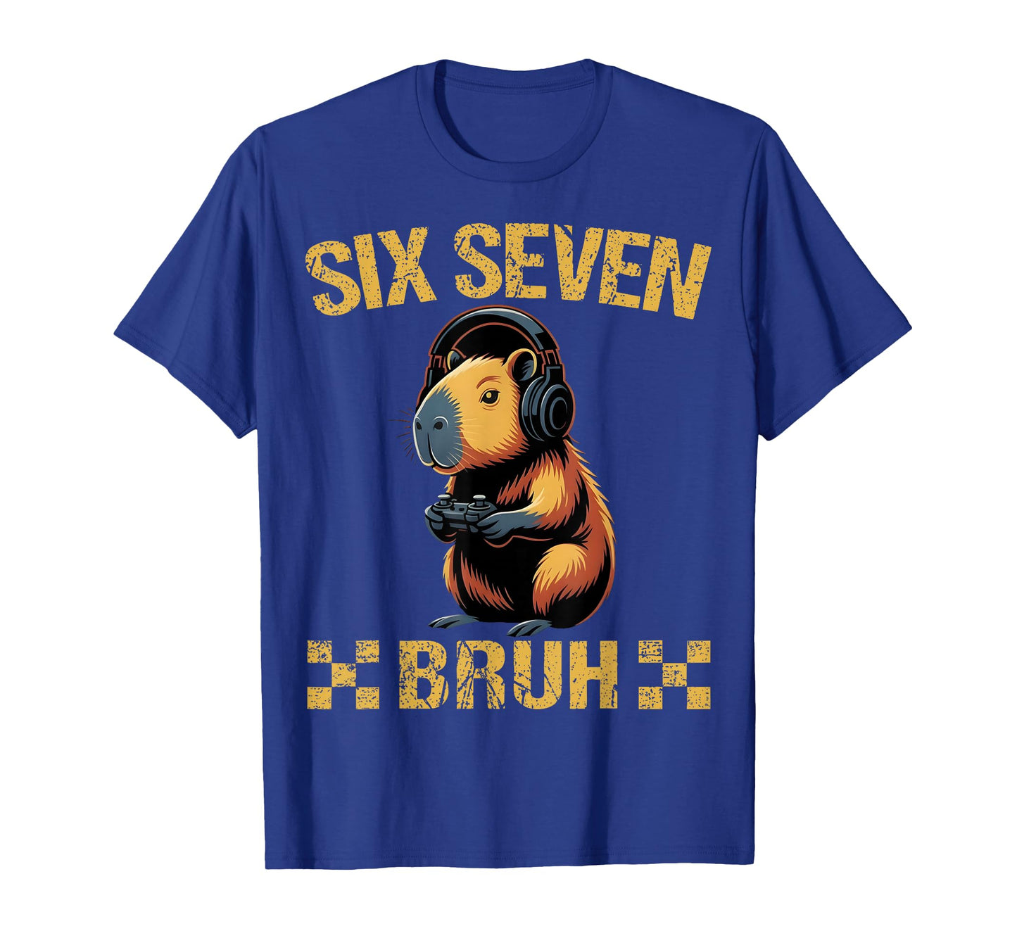 Cute Gamer Capybara Six Seven Bruh Gift for Men Boy Kids T-Shirt