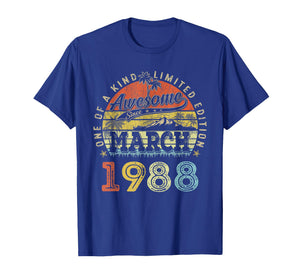 38 Limited Edition 1988 One of a Kind March 38th Birthday T-Shirt