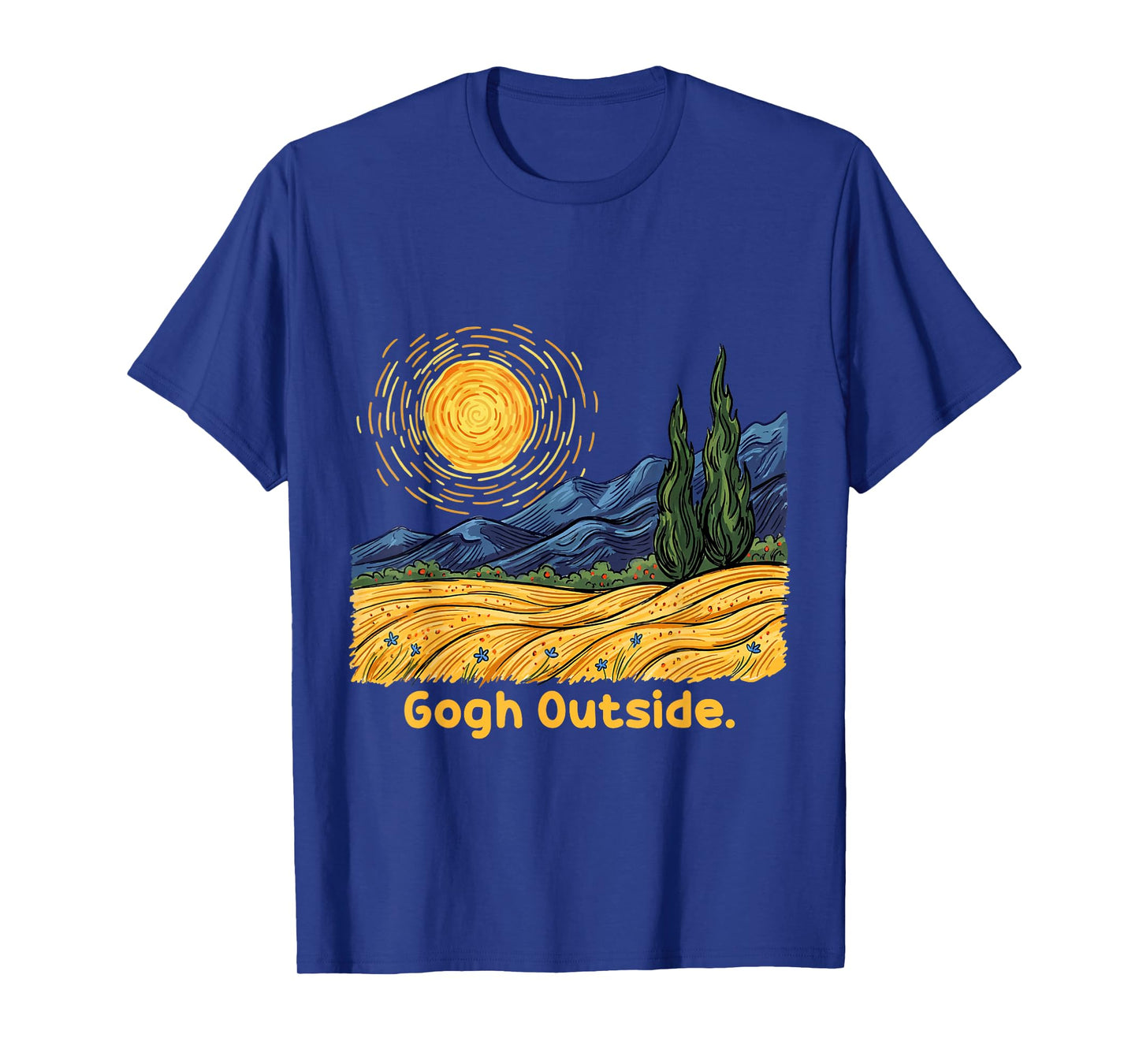 Vintage Gogh Outside Nature Funny Art Lover Graphic T-Shirt