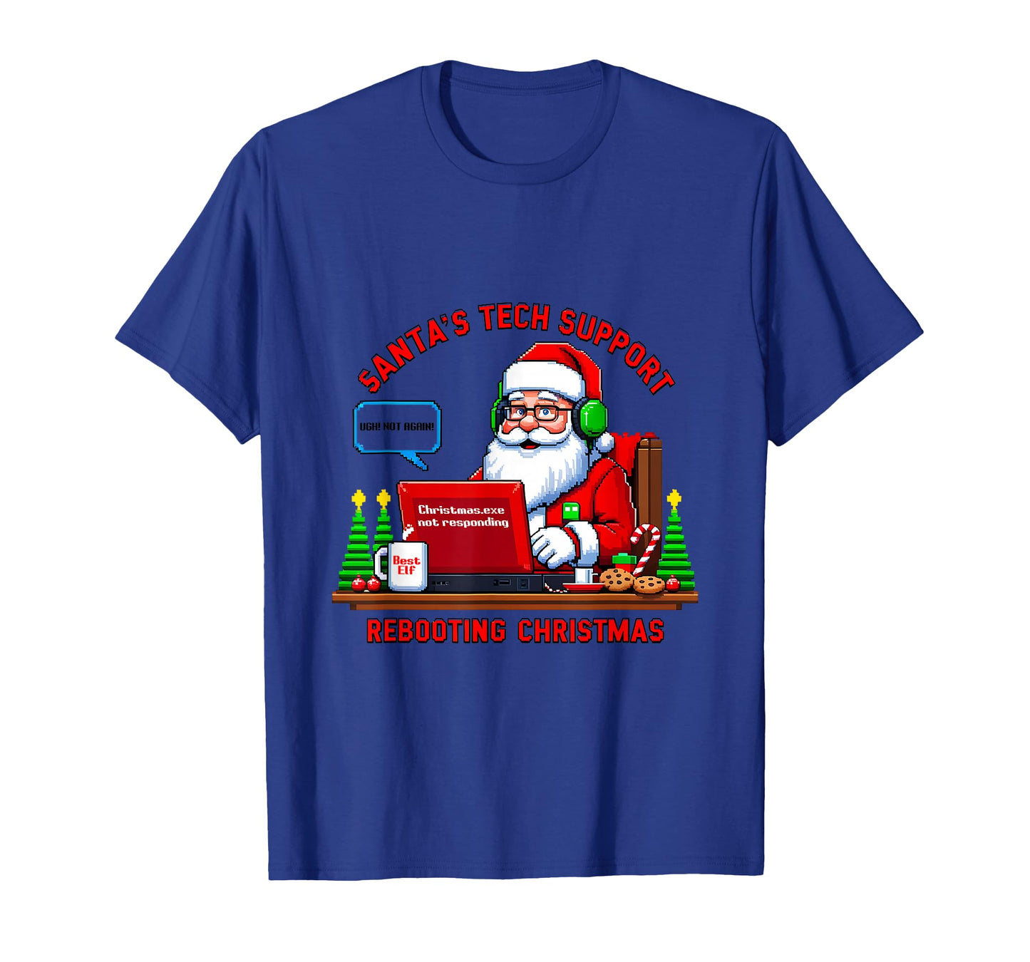 Computer Meme Funny Santa's Tech Support Rebooting Christmas T-Shirt