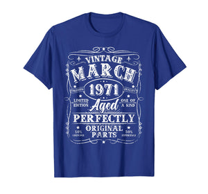 55 Year Old Vintage March 1971 55th Birthday Men Women Dad T-Shirt
