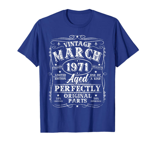 55 Year Old Vintage March 1971 55th Birthday Men Women Dad T-Shirt