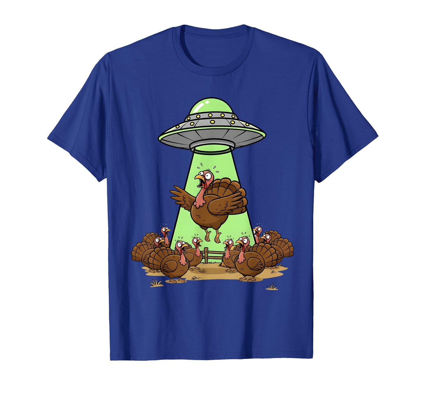 Alien UFO Turkey Abduction Funny Thanksgiving Holiday Humor T-Shirt