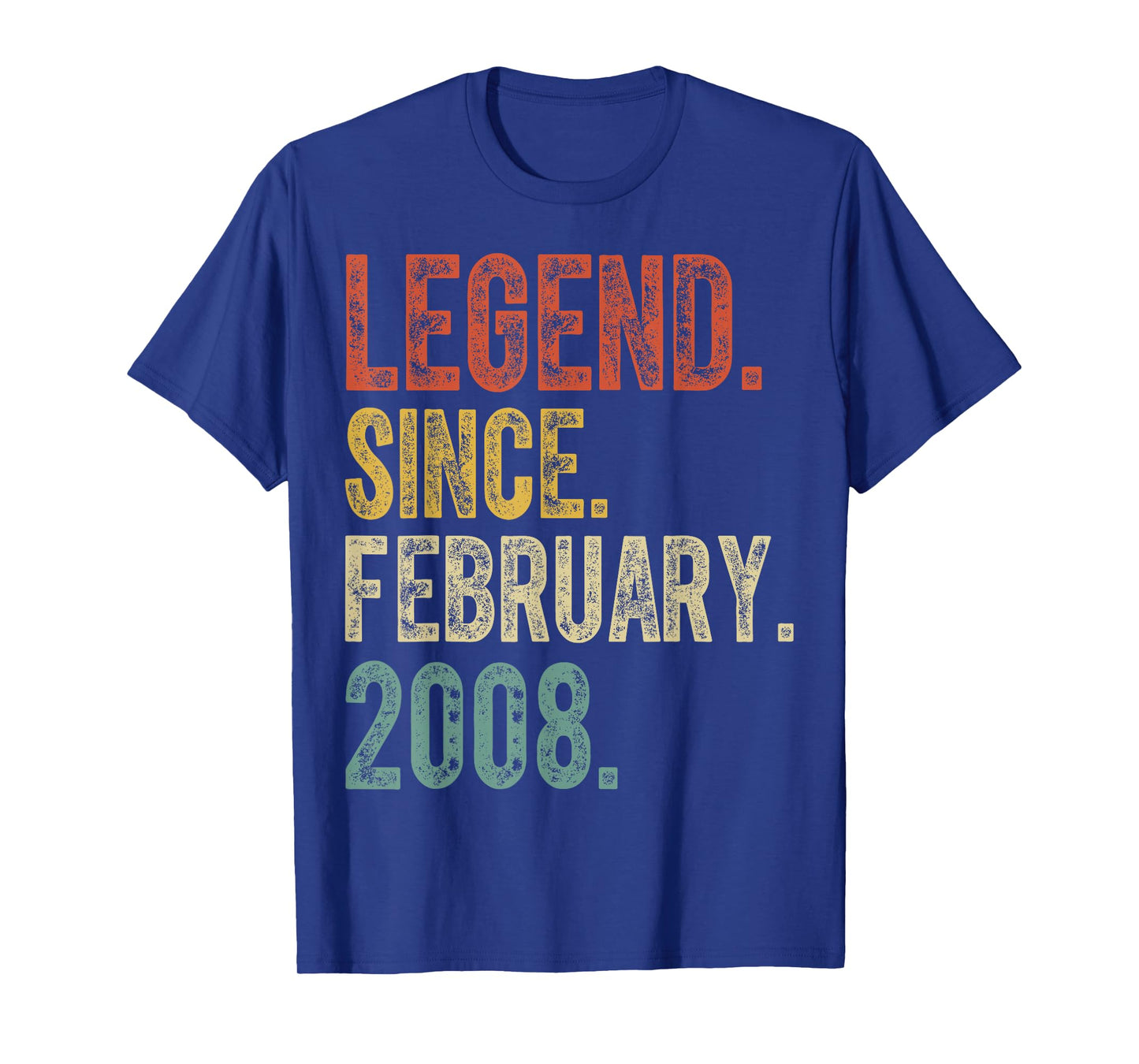 Retro 18 Years Old Legend Since February 2008 18th Birthday T-Shirt